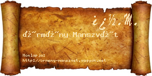 Örmény Manszvét névjegykártya